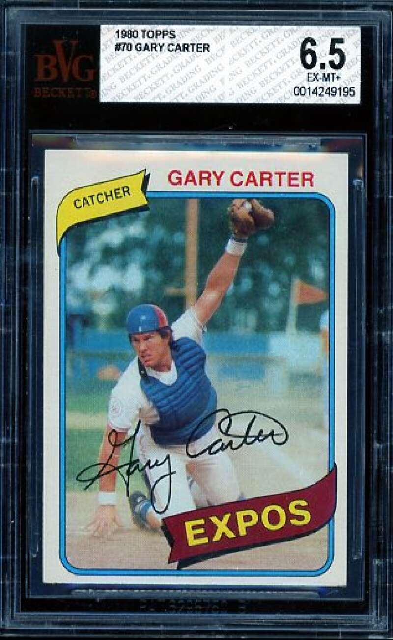 Gary Carter Card 1980 Topps #70 BVG 6.5 Image 1