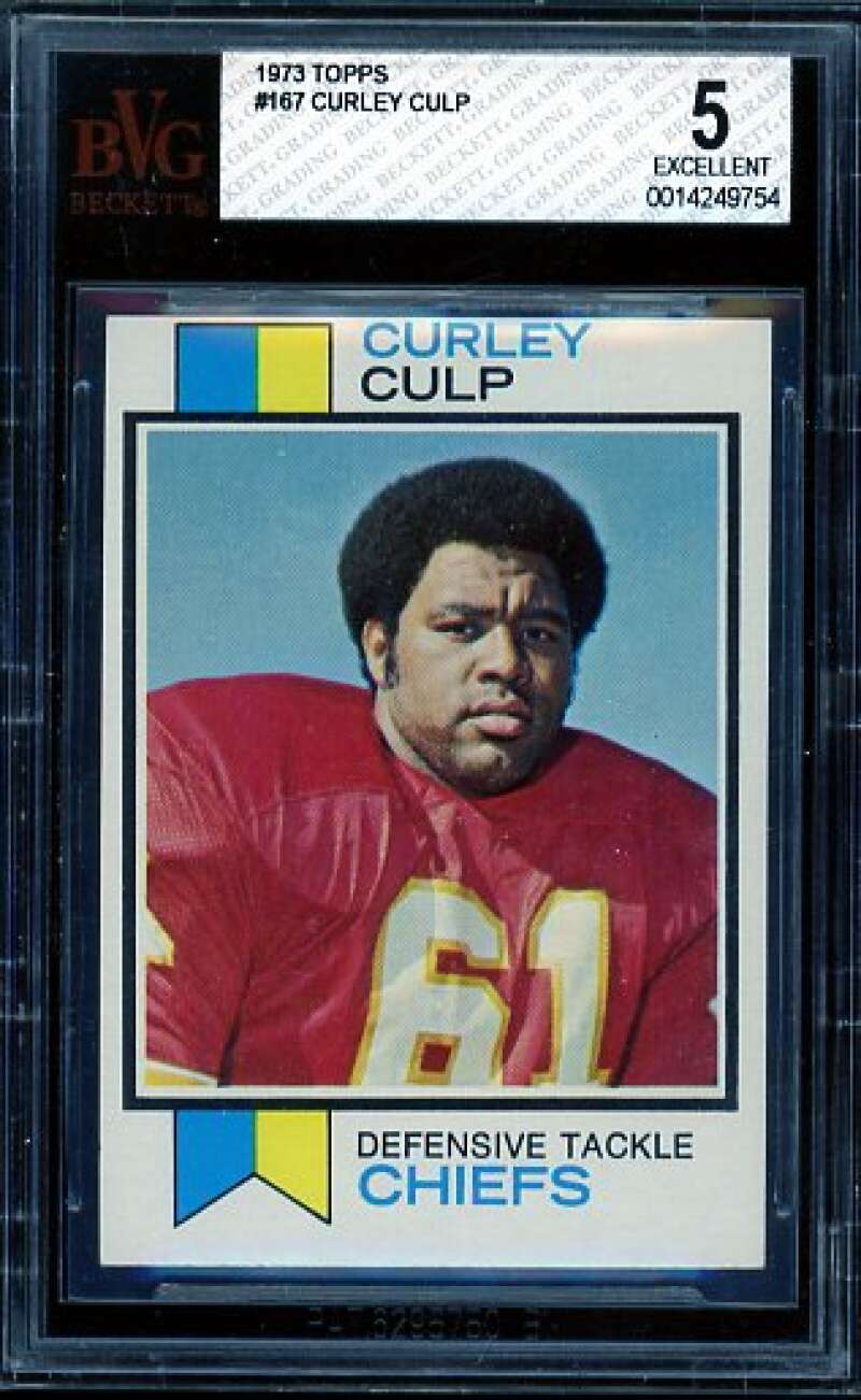 Curley Culp Card 1973 Topps #167 BVG 5 Image 1