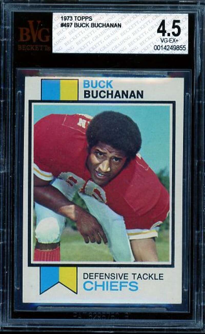 Buck Buchanan Card 1973 Topps #497 BVG 4.5 Image 1