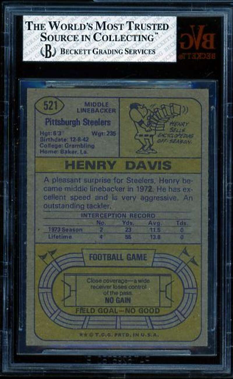 Henry Davis Card 1974 Topps #521 BVG 6.5 Image 2