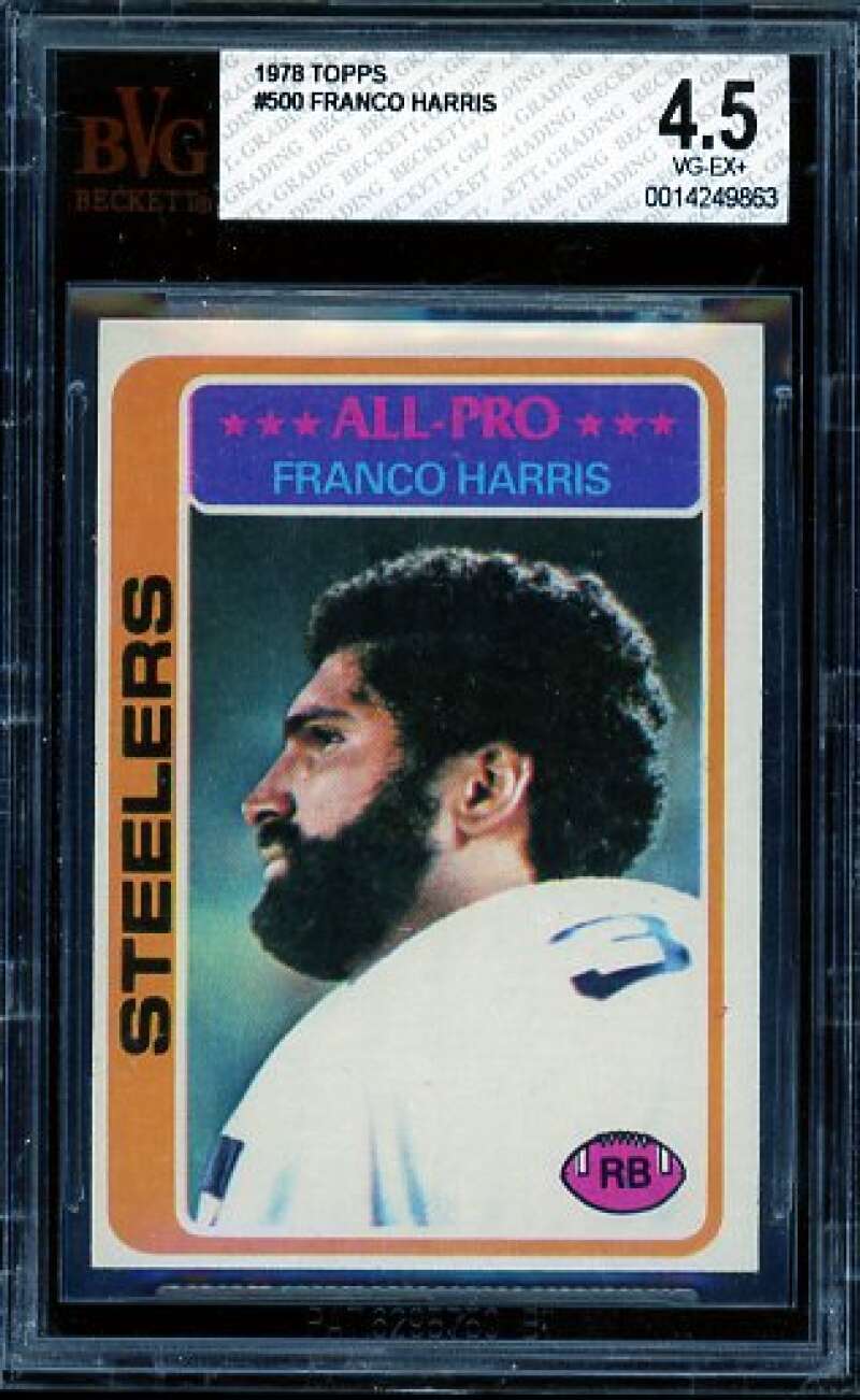 Franco Harris Card 1978 Topps #500 BVG 4.5 Image 1