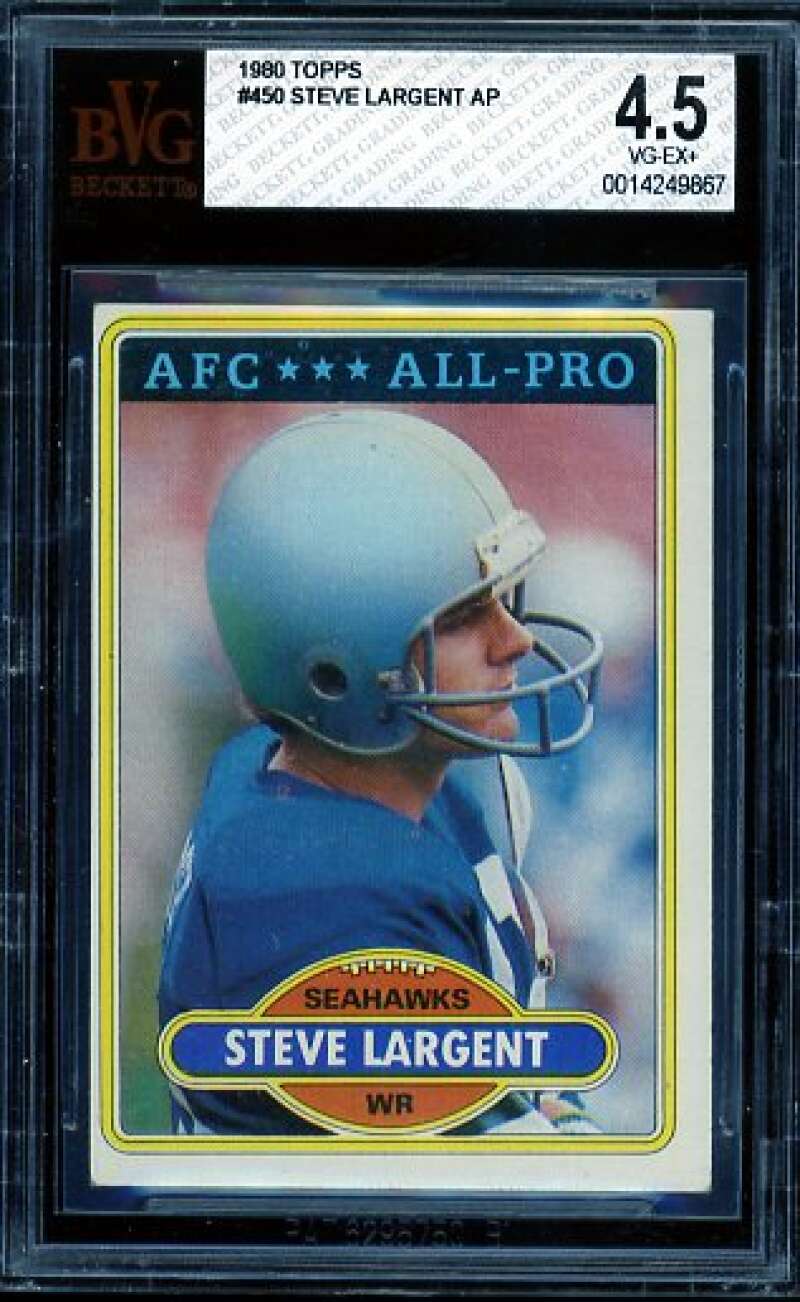 Steve Largent Card 1980 Topps #450 BVG 4.5 Image 1