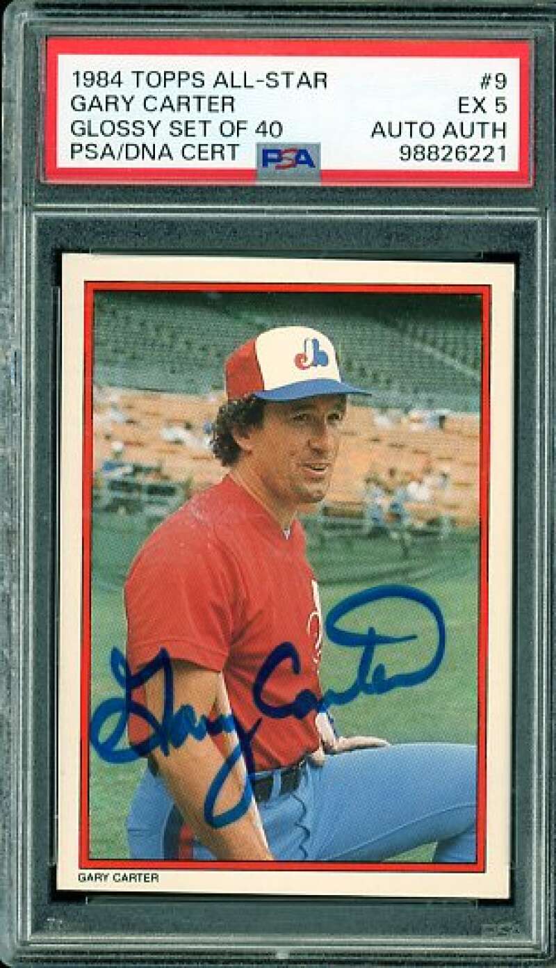 Gary Carter Card 1984 Topps All-Star Glossy #9 PSA/DNA Cert 5 Auto Image 1