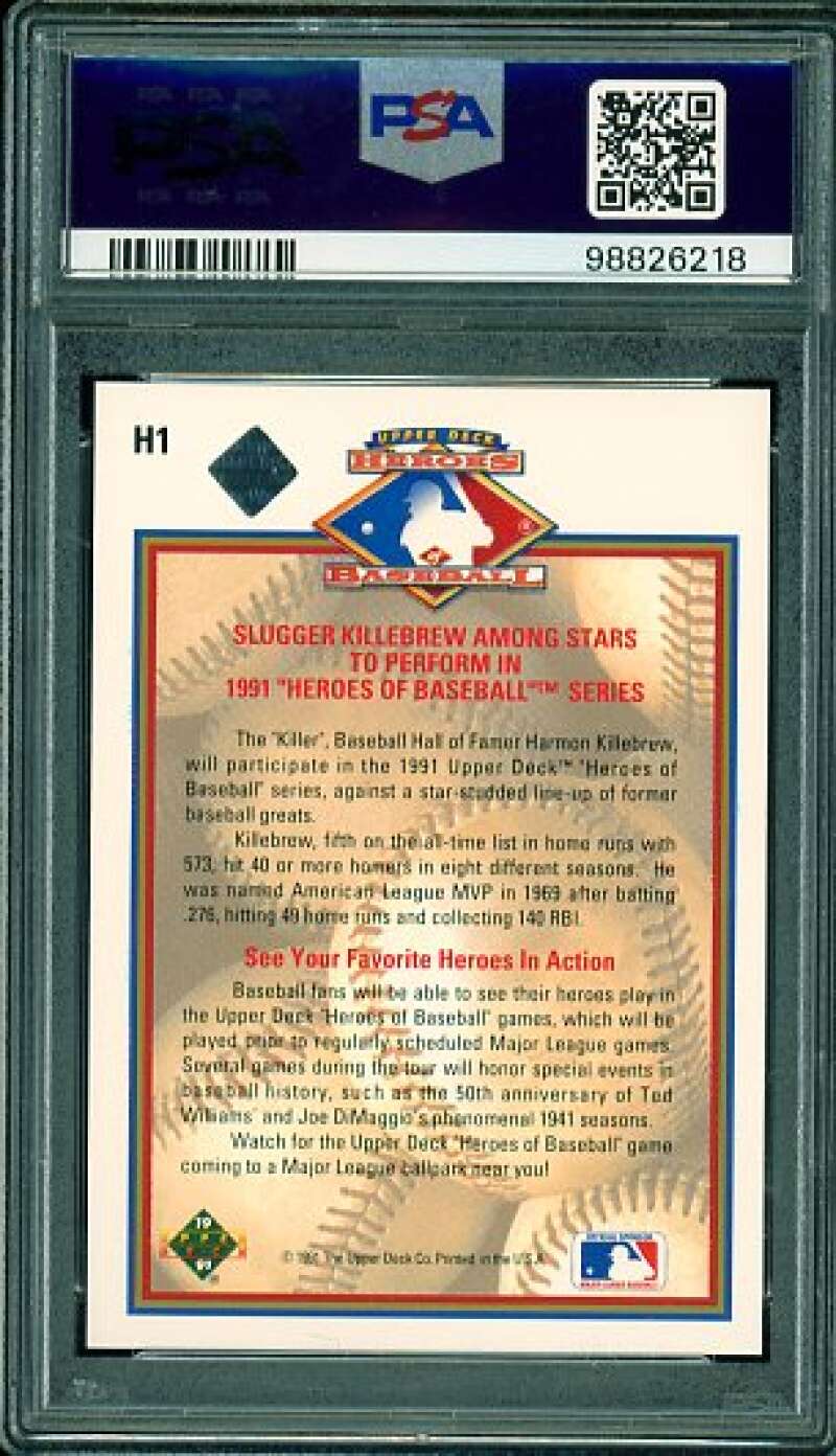 Harmon Killebrew Card 1991 Upper Deck Heroes Baseball #H1 PSA/DNA Cert 8 Auto Image 2