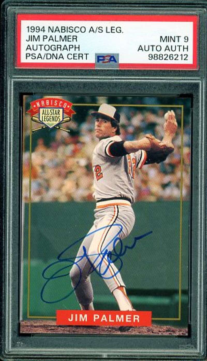 Jim Palmer Card 1994 Nabisco A/S Leg. #nno Autograph PSA/DNA Cert 9 Auto Image 1