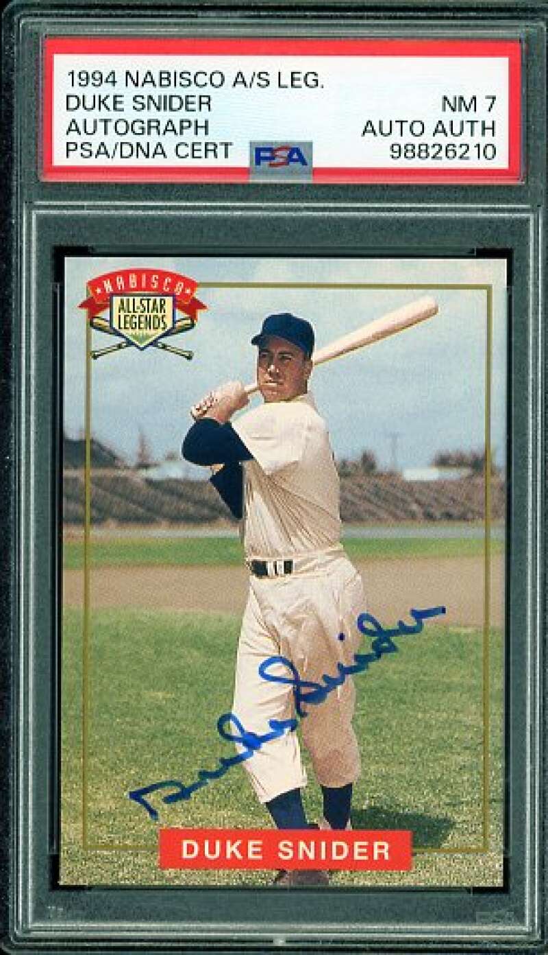 Duke Snider Card 1994 Nabisco A/S Leg. Autograph #nno PSA/DNA Cert 7 Auto Image 1