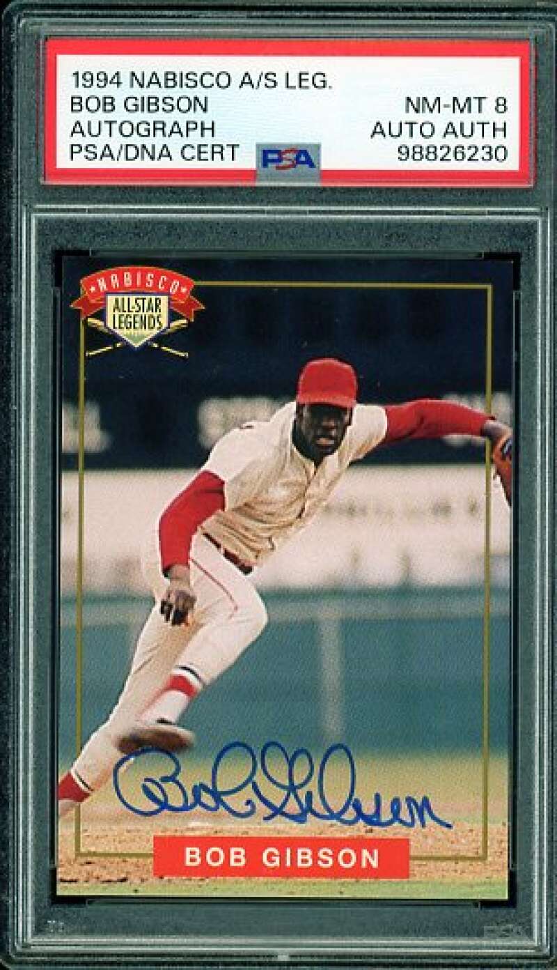 Bob Gibson Card 1994 Nabisco A/S Leg. Autograph #nno PSA/DNA Cert 8 Auto Image 1