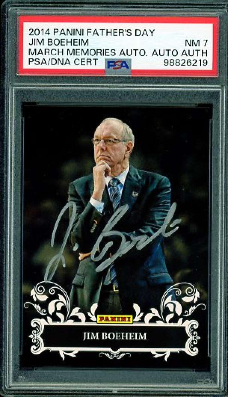 Jim Boeheim Card 2014 Father's Day March Memories Auto #nno PSA/DNA Cert 7 Auto Image 1