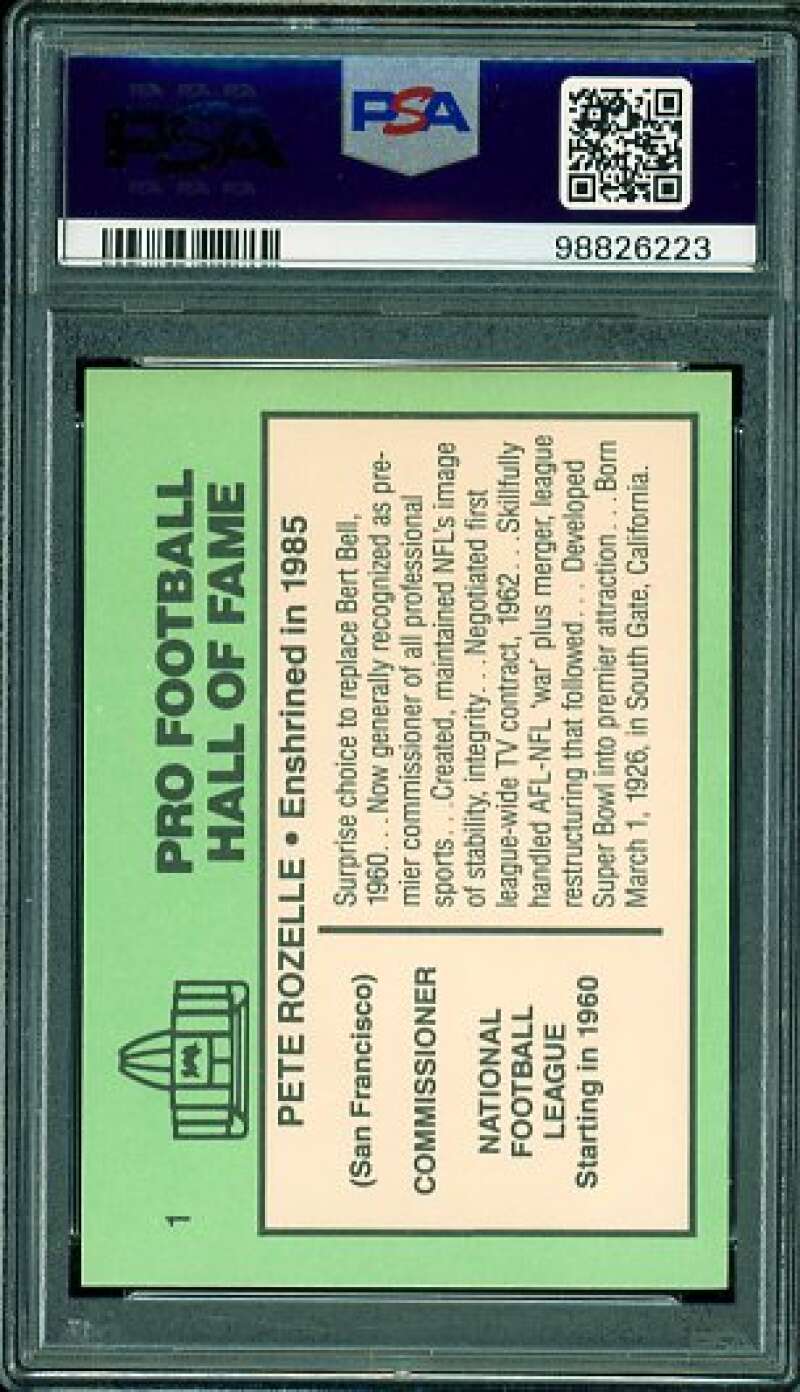 Pete Rozelle Card 1985 Football Immortal #1 PSA/DNA Cert 1.5 Auto Image 2