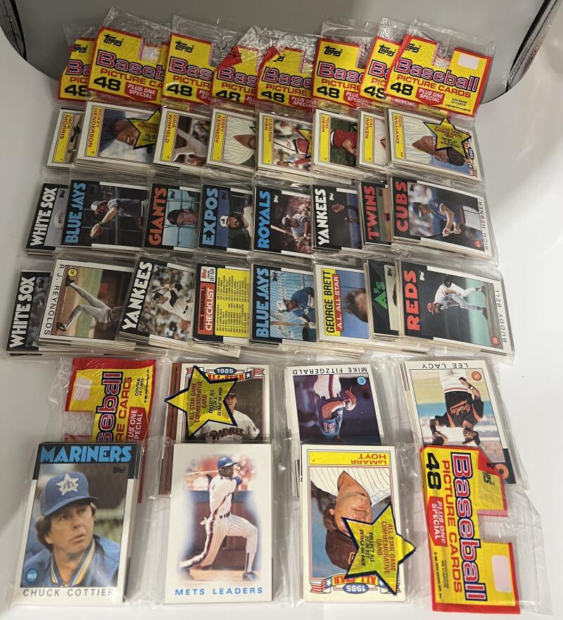 (10) 1986 Topps Rack Pack Baseball Lot  Image 1