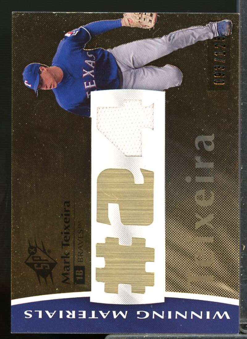 Mark Teixeira Card 2008 SPx Winning Materials Jersey Number 125 #MT  Image 1