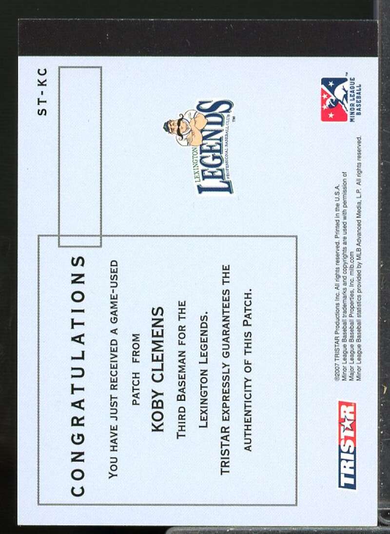 Koby Clemens Card 2007 TRISTAR Elegance Showtime Game Used Patch #KC  Image 2