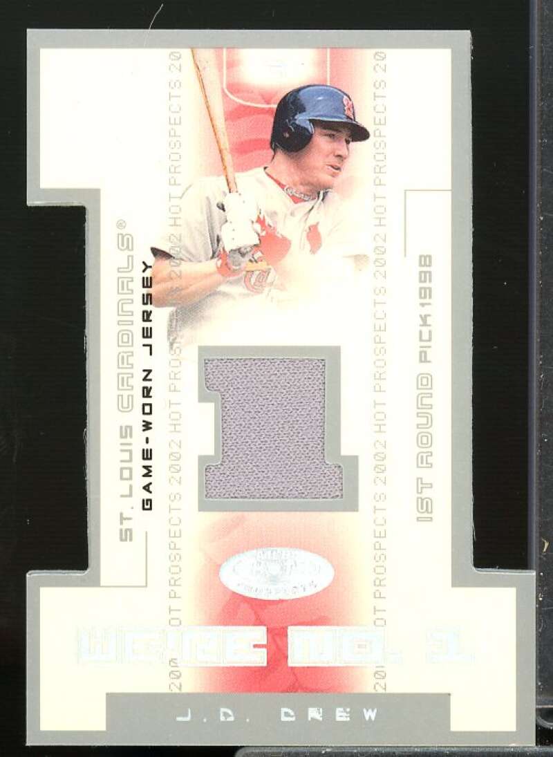 J.D. Drew Jersey Card 2002 Hot Prospects We're Number One Memorabilia #JD  Image 1