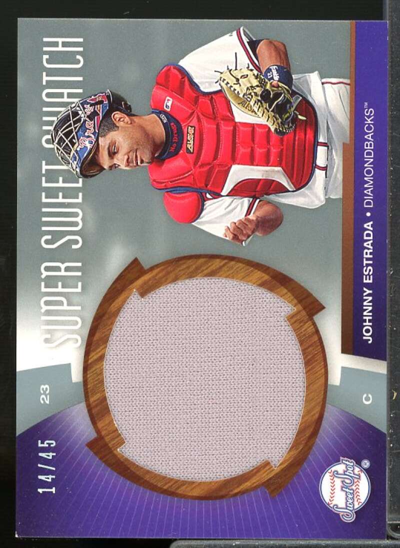 Johnny Estrada Jersey Card 2006 Sweet Spot Super Sweet Swatch Platinum #SWJE  Image 1