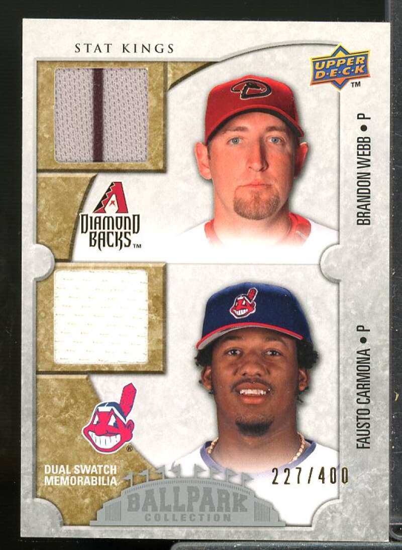 Fausto Carmona/Brandon Webb/400 2009 Upper Deck Ballpark Collection Jersey #193  Image 1
