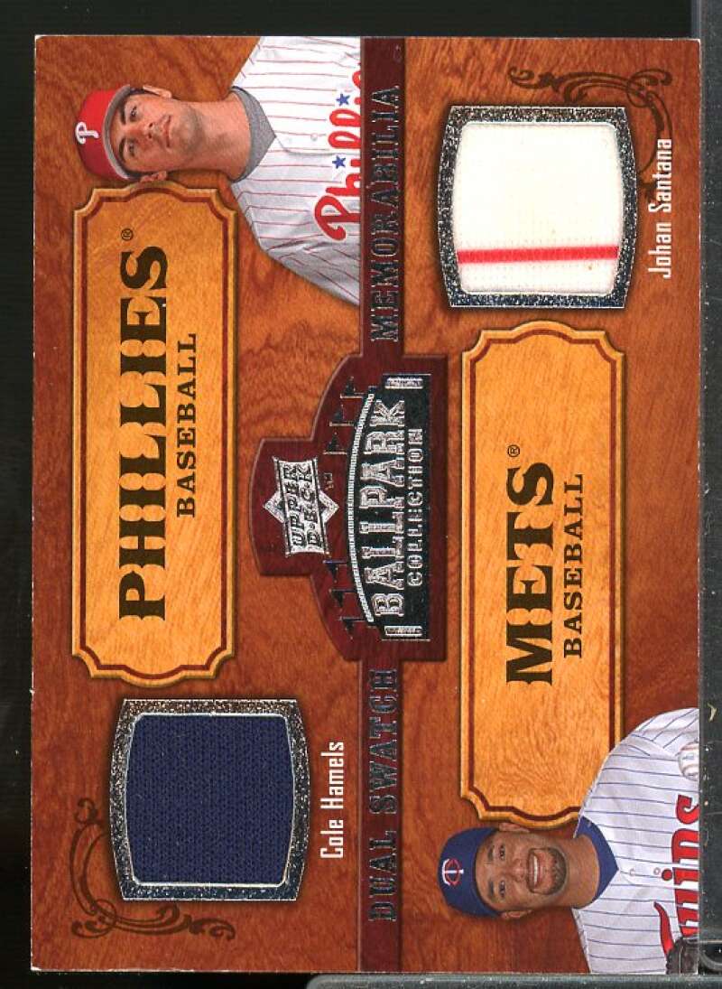 Cole Hamels/Johan Santana Card 2008 Upper Deck Ballpark Collection Jerseys #163  Image 1