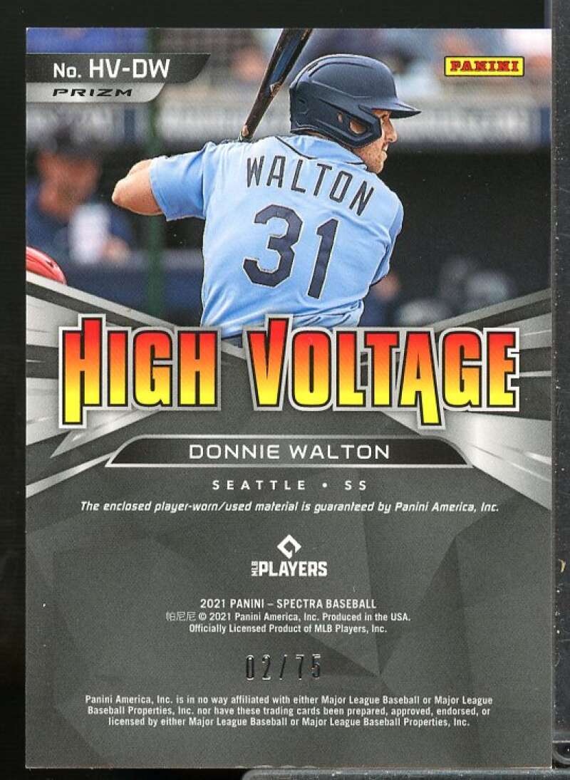Donnie Walton Card 2021 Panini Spectra High Voltage Jerseys Hyper #17  Image 2