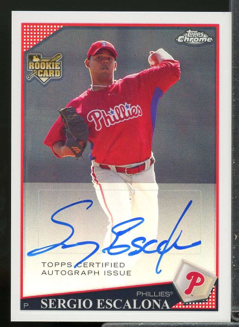 Sergio Escalona Rookie Card 2009 Topps Chrome Refractors Autograph #239  Image 1