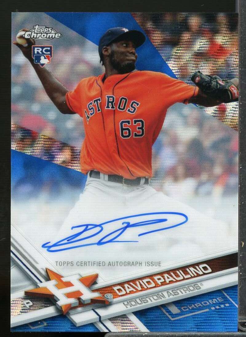 David Paulino 2017 Topps Chrome Rookie Autographs Blue Wave Refractors #RADP  Image 1