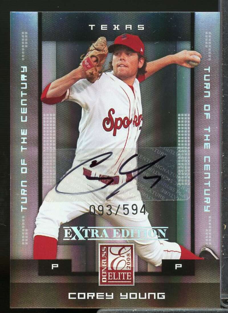 Corey Young Rookie 2008 Donruss Elite Edition Signature Turn of the Century #26  Image 1
