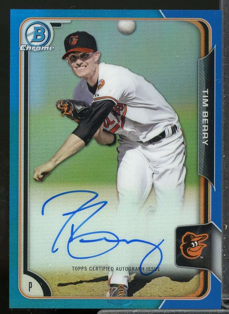 Tim Berry Rookie 2015 Bowman Chrome Prospect Autographs Blue Refractors #BCAPTB  Image 1