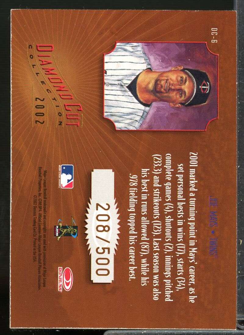 Joe Mays /500 Rookie Card 2002 Diamond Kings Diamond Cut Collection Auto #DC6  Image 2