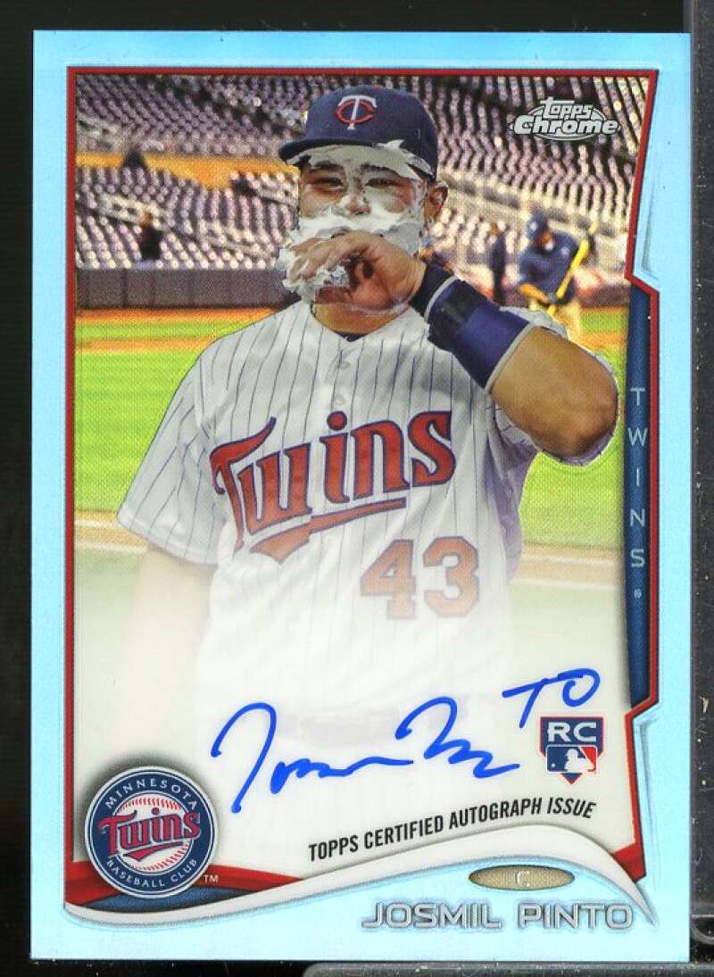 Josmil Pinto Rookie 2014 Topps Chrome Rookie Autographs Blue Refractors #24  Image 1