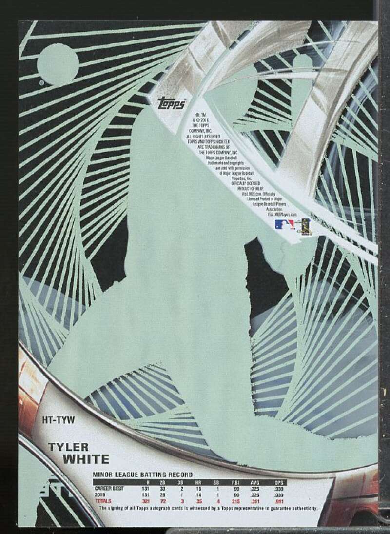 Tyler White Rookie Card 2016 Topps High Tek Rookie Autographs #HTTYW  Image 2