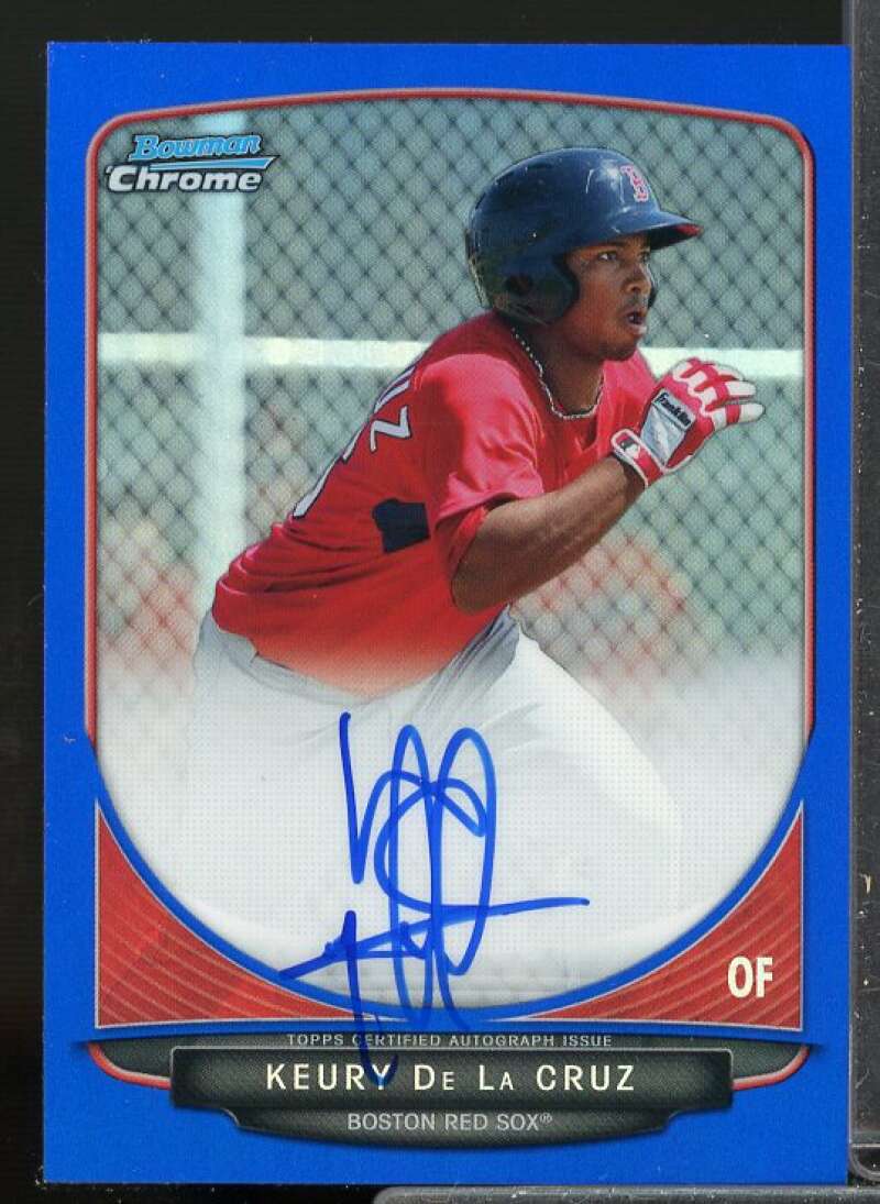 Keury de la Cruz 2013 Bowman Chrome Prospect Autographs Blue Refractors #KD  Image 1