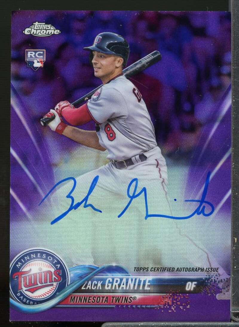 Zack Granite Rookie 2018 Topps Chrome Rookie Autographs Purple Refractors #RAZG  Image 1