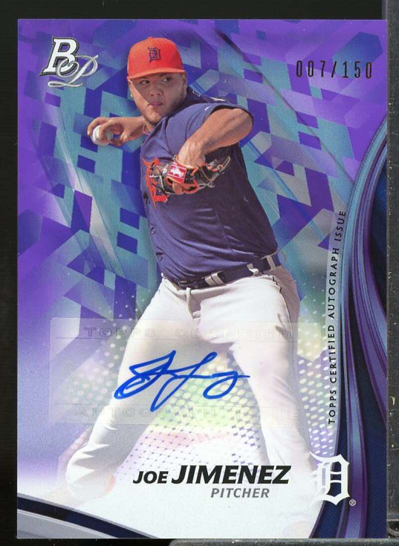 Joe Jimenez Rookie 2017 Bowman Platinum Top Prospects Autographs Purple #TPJJ  Image 1