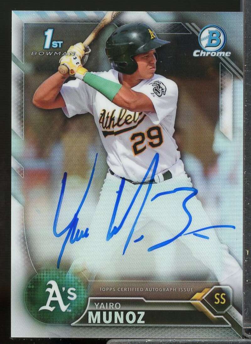 Yairo Munoz Rookie 2016 Bowman Chrome Prospect Autographs Refractors #CPAYMU  Image 1