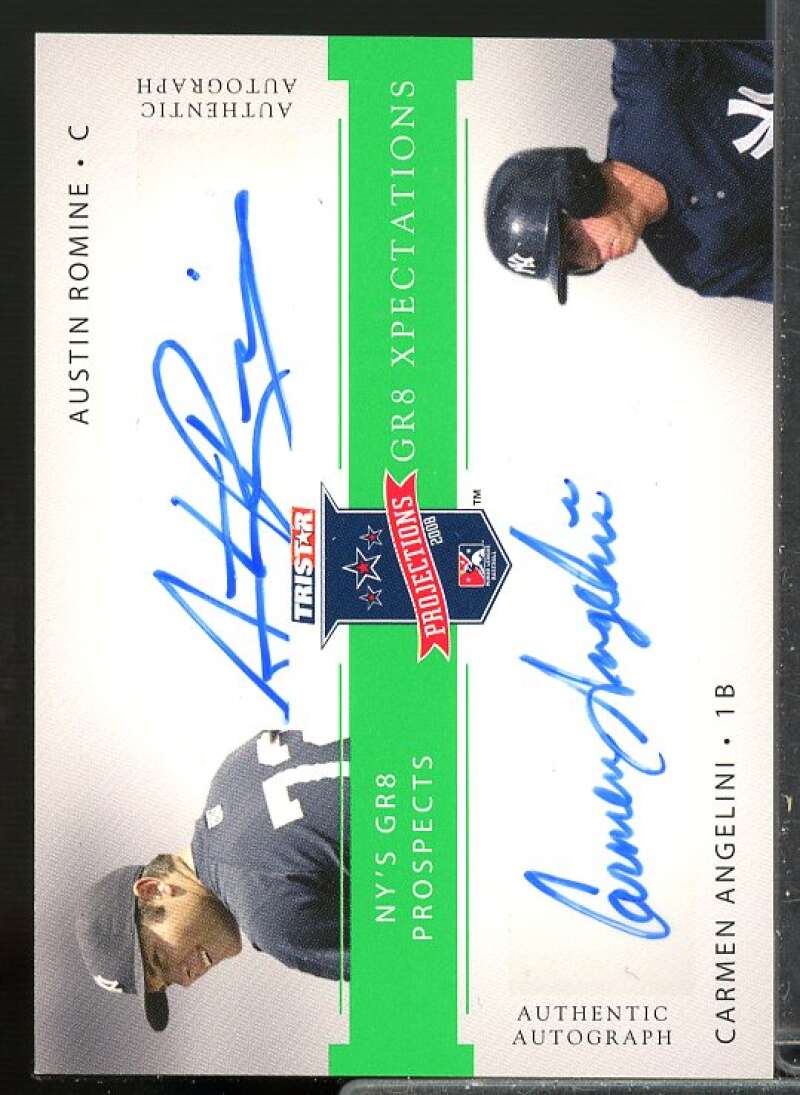 Austin Romine/Carmen Angelini 2008 TRISTAR PROjections Autograph Dual Green #RA  Image 1