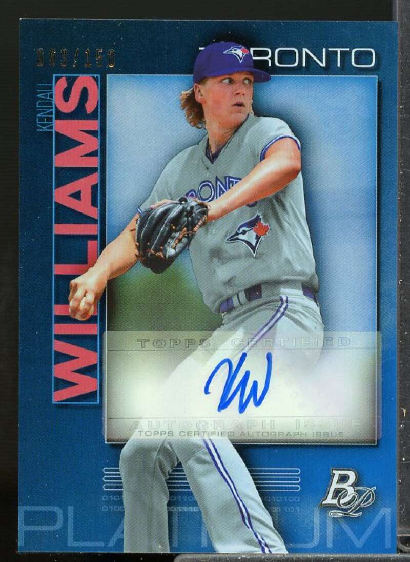 Kendall Williams Rookie 2020 Bowman Platinum Top Prospect Autograph Blue #TOP49  Image 1