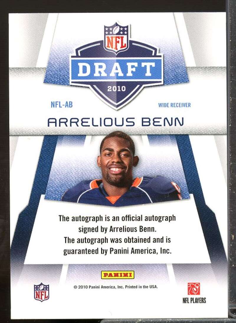 Arrelious Benn Rookie Card 2010 Prestige Pro Helmets Rookie Autographs #AB  Image 2