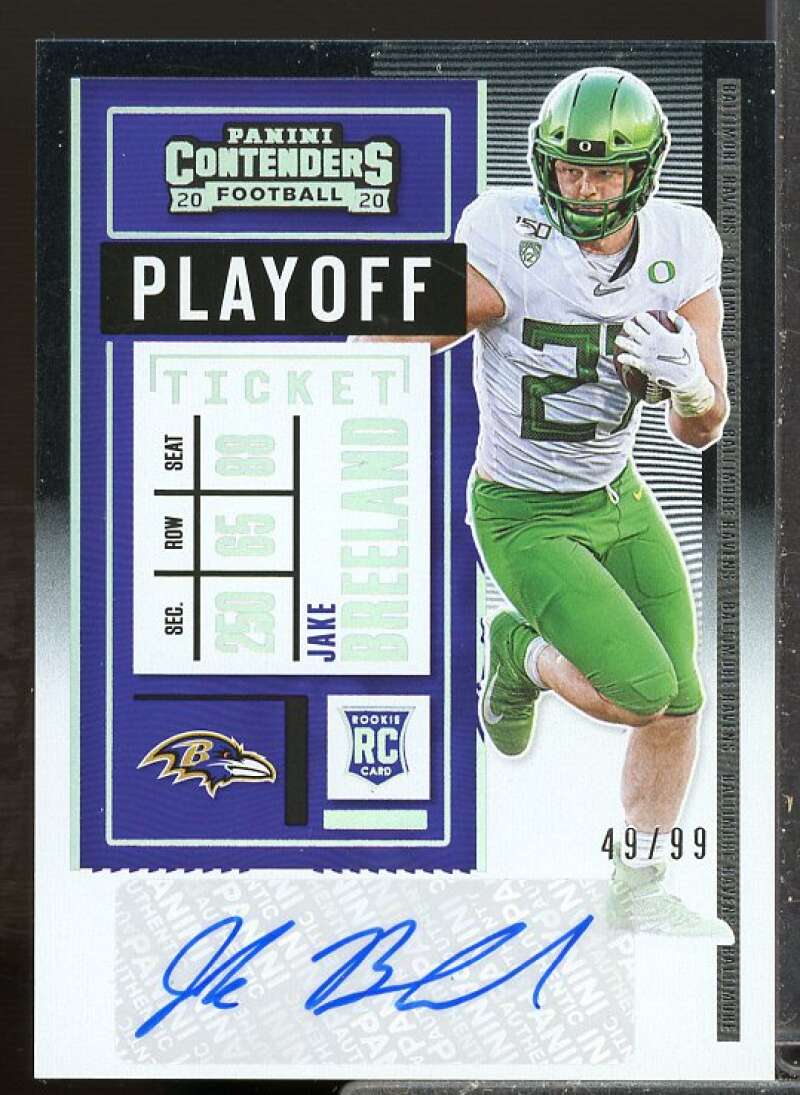 Jake Breeland /99 Rookie 2020 Panini Contenders Playoff Ticket Rookie Auto #236  Image 1