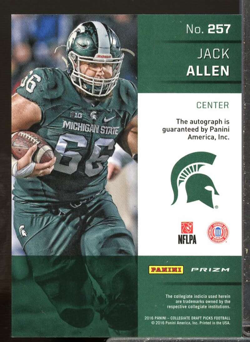 Jack Allen 2016 Panini Prizm Draft Picks Rookie Autographs Prizms Blue #257  Image 2
