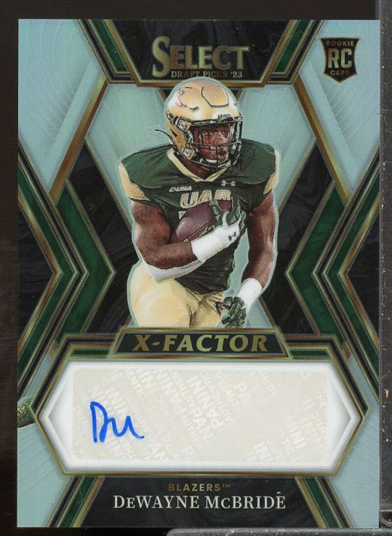 DeWayne McBride 2023 Select Draft Picks X Factor Rookie Auto Prizms Silver #29  Image 1