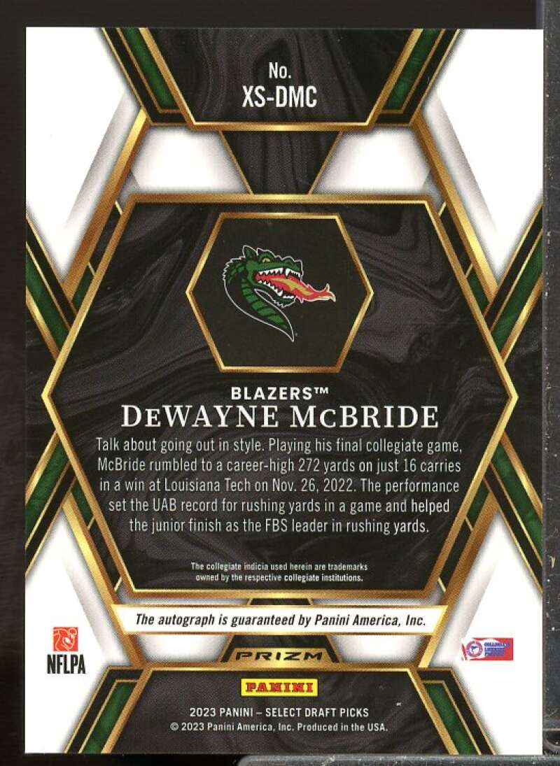 DeWayne McBride 2023 Select Draft Picks X Factor Rookie Auto Prizms Silver #29  Image 2