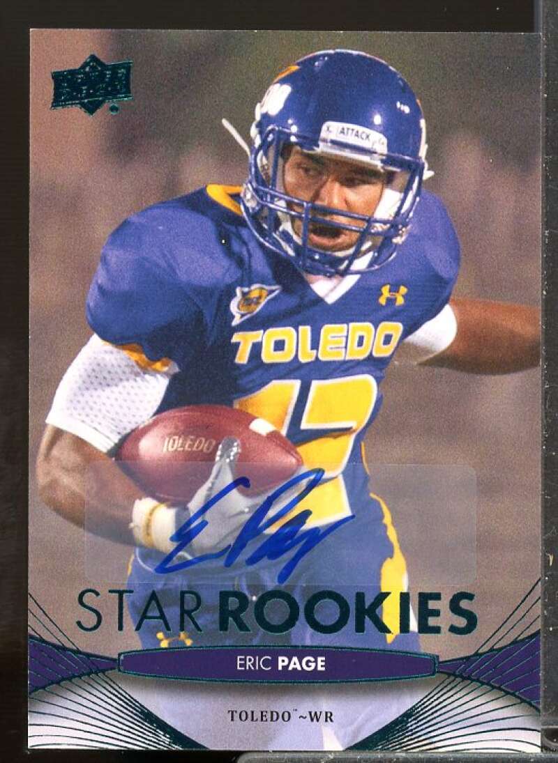 Eric Page Rookie Card 2012 Upper Deck Rookie Autographs #208  Image 1