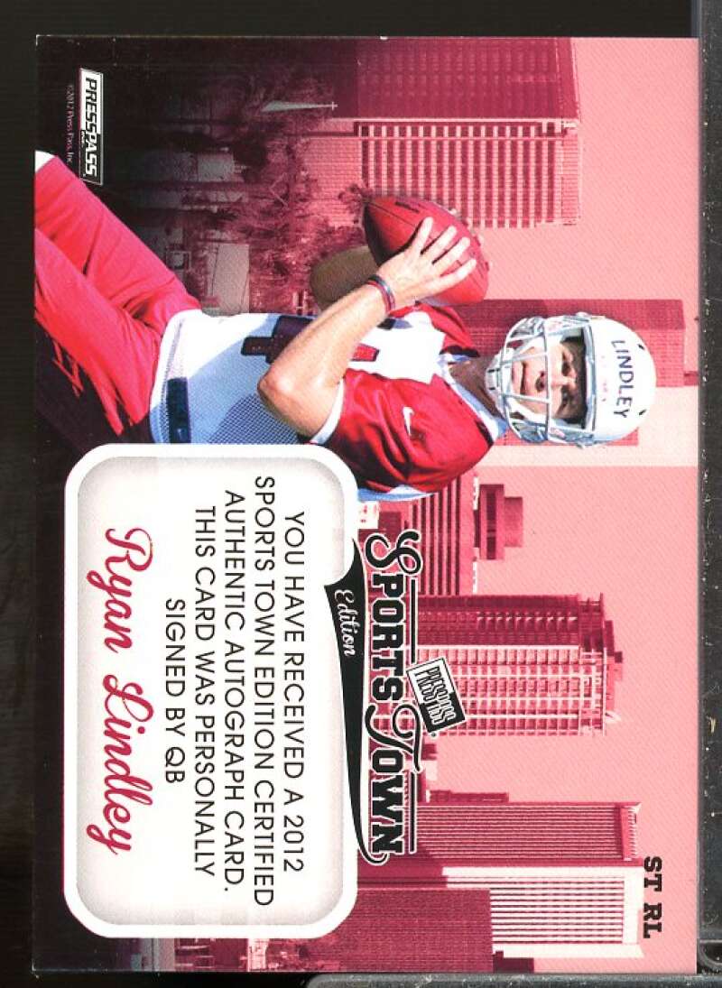 Ryan Lindley/99 Rookie Card 2012 Press Pass SportsTown Rookie Auto Gold #STRL  Image 2
