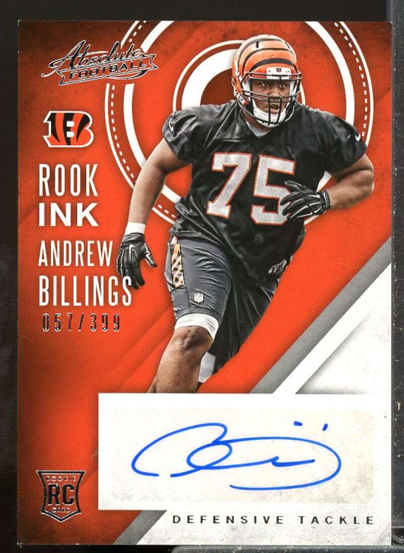 Andrew Billings/399 Rookie Card 2016 Absolute Rook Ink Rookie Auto Silver #4  Image 1