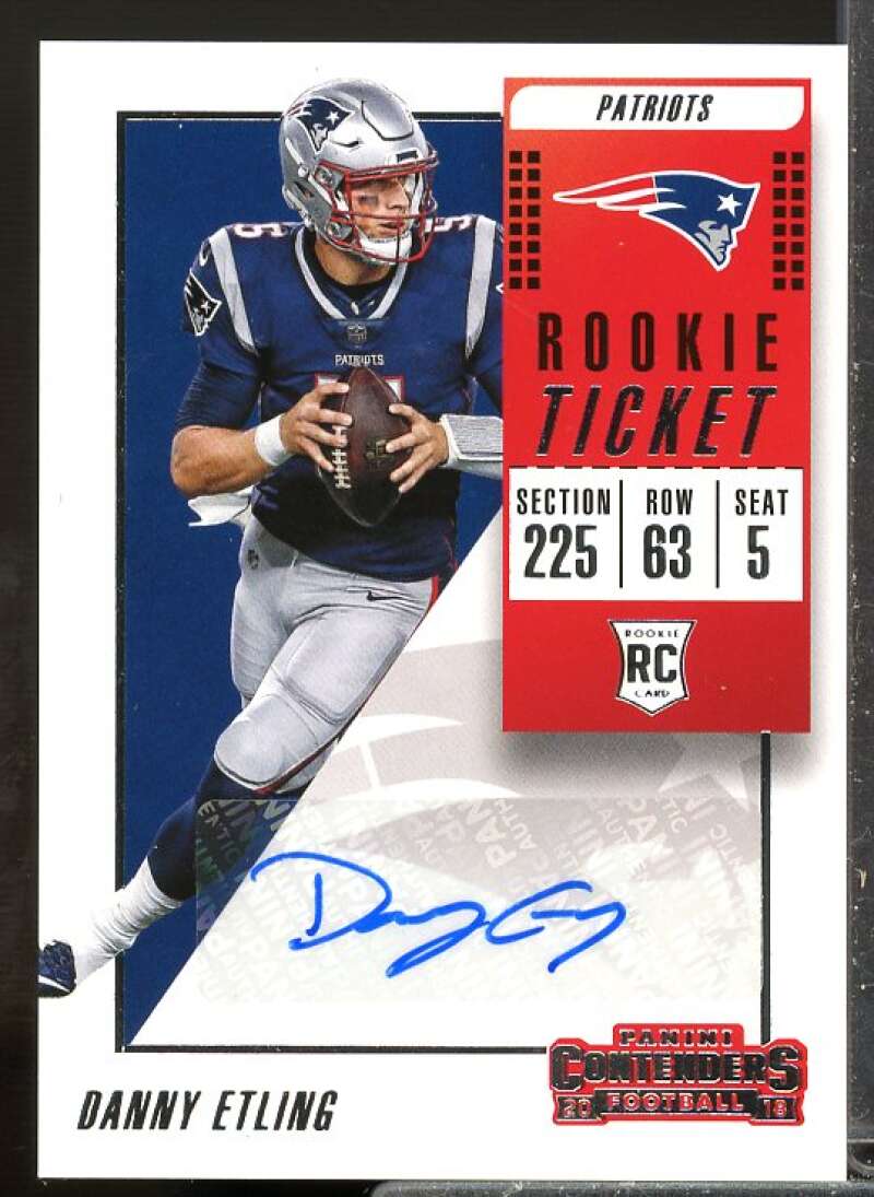 Danny Etling Rookie Card 2018 Panini Contenders Rookie Autograph #306  Image 1