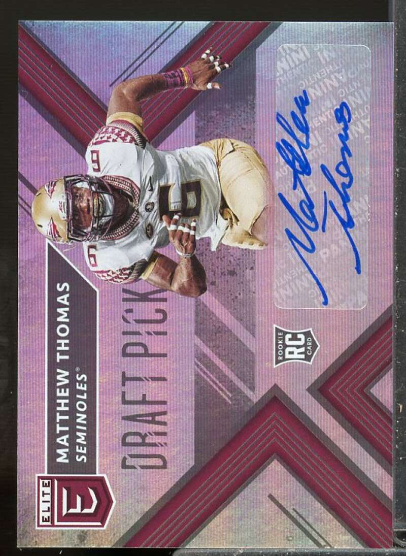 Matthew Thomas Rookie 2018 Elite Draft Picks Draft Picks Rookie Autographs #239  Image 1