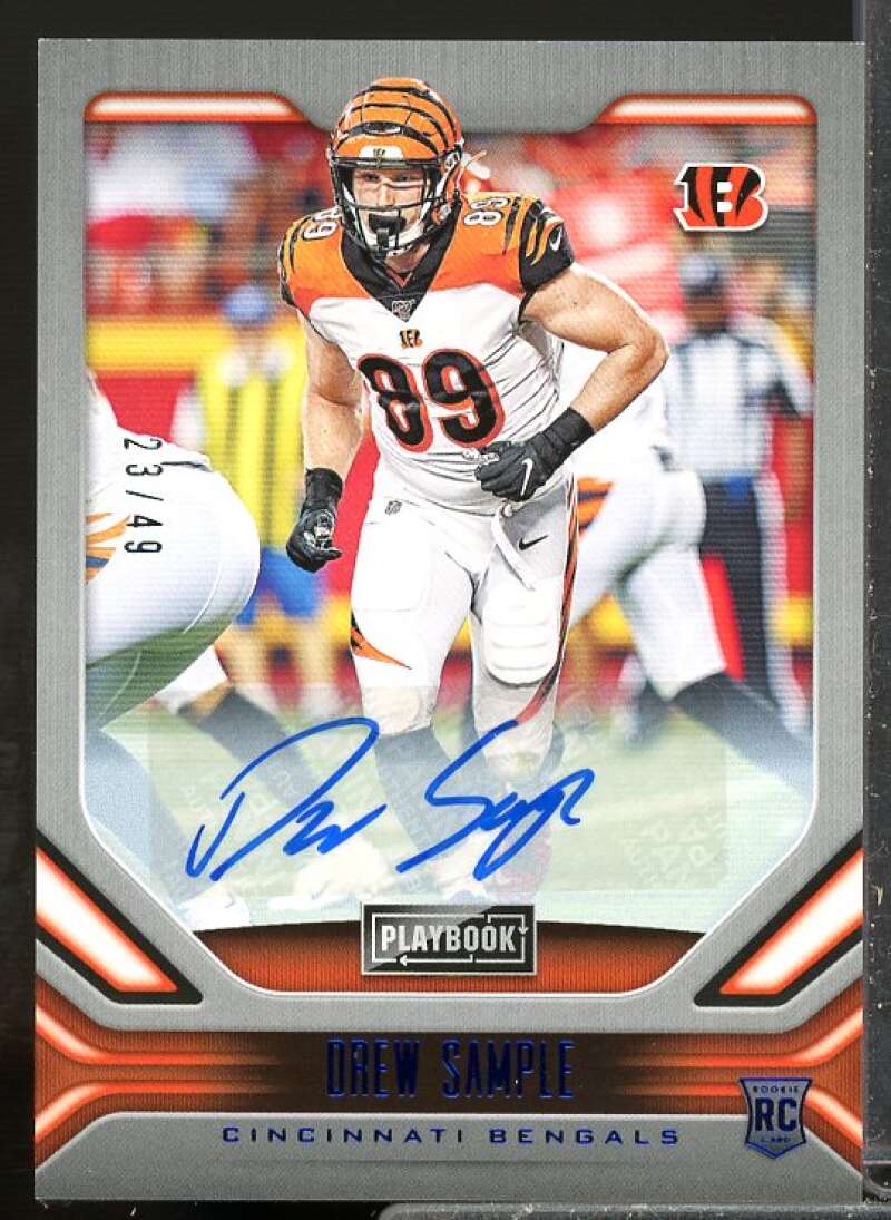 Drew Sample/49 Rookie Card 2019 Panini Playbook Rookie Signatures Blue #162  Image 1