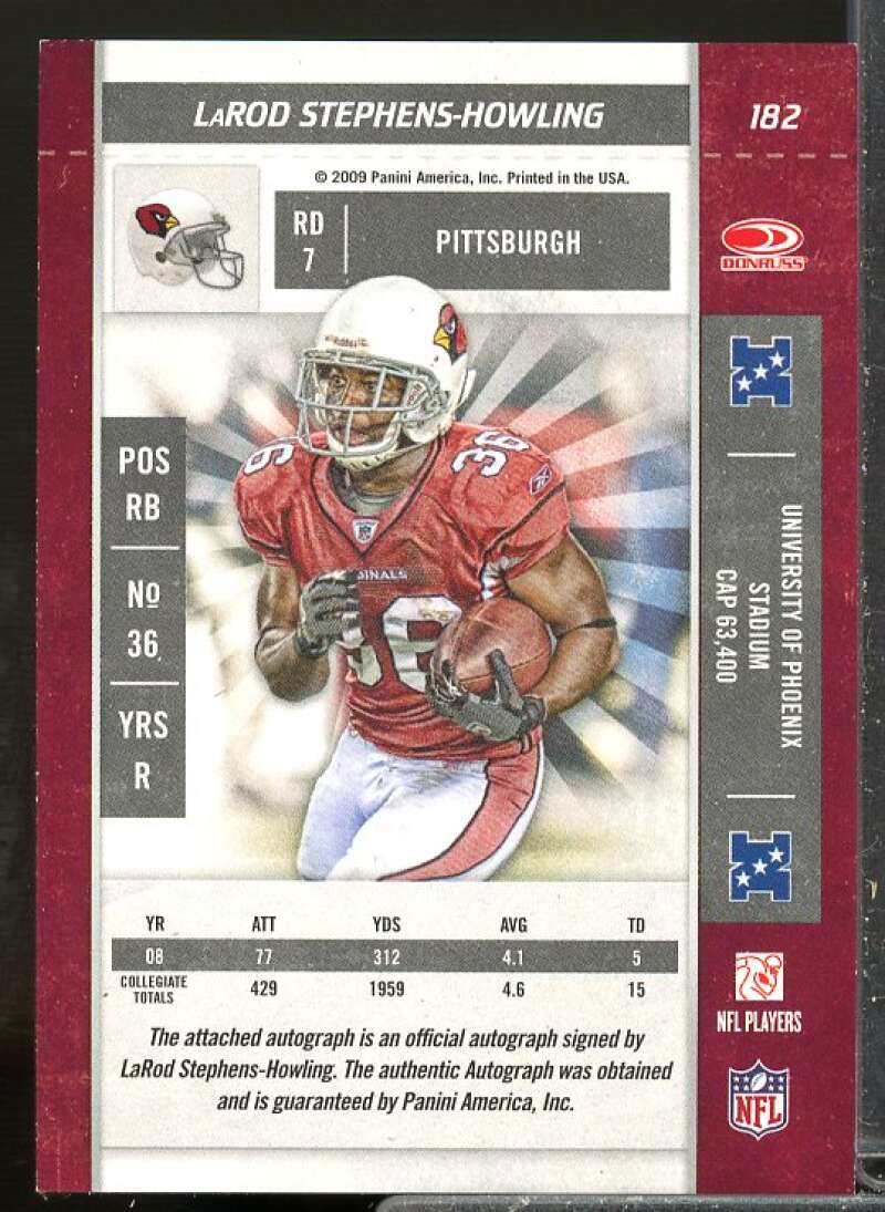 LaRod Stephens-Howling Rookie Card 2009 Playoff Contenders Rookie Auto #182  Image 2