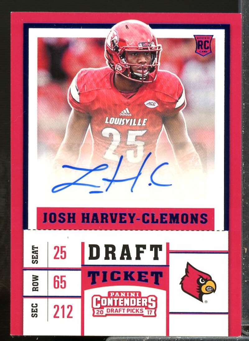 Josh Harvey-Clemons AU SP2 2017 Panini Contenders Draft Ticket Blue Foil #245  Image 1
