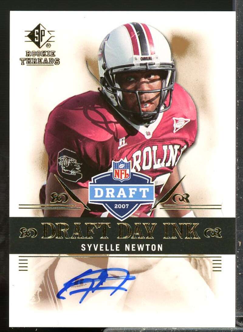 Syvelle Newton Rookie 2007 SP Rookie Threads Autograph Draft Day Ink #DDISN  Image 1