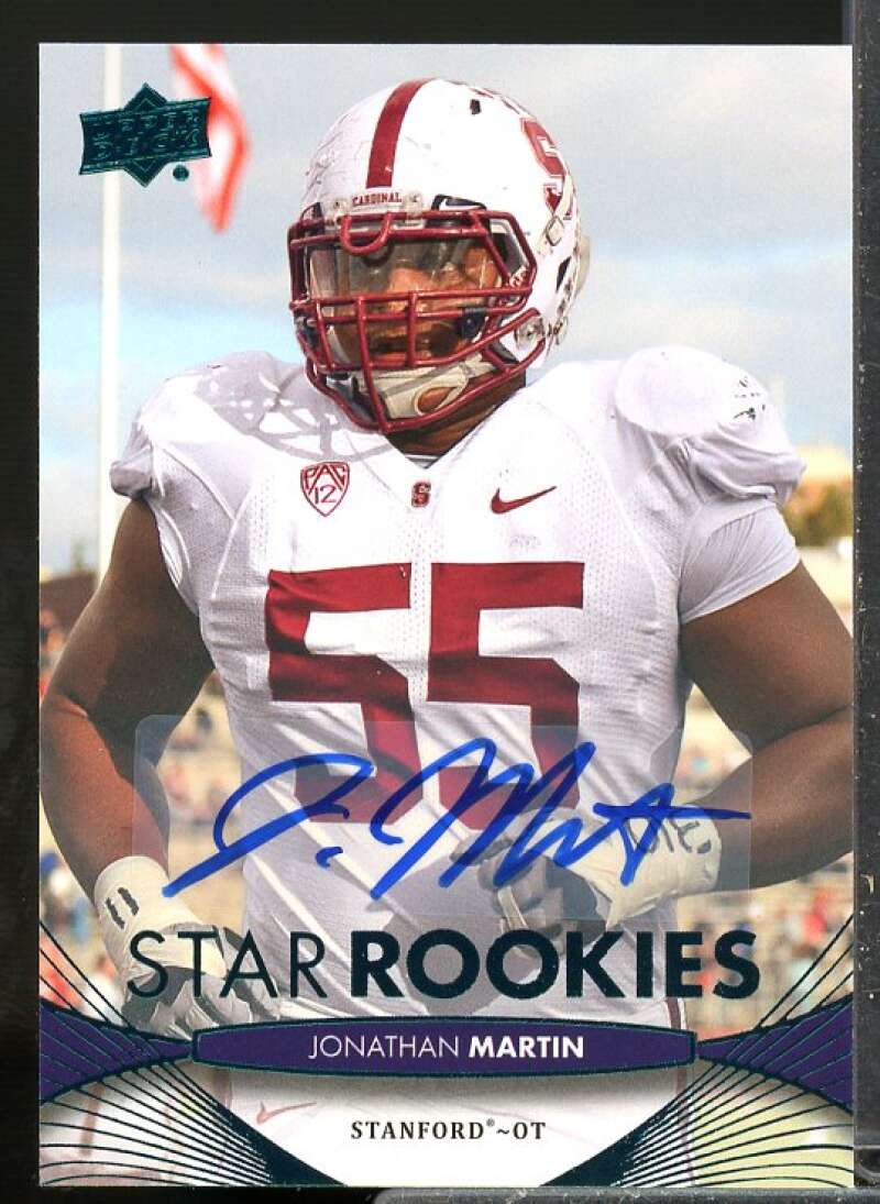 Jonathan Martin Rookie Card 2012 Upper Deck Rookie Autographs #228  Image 1