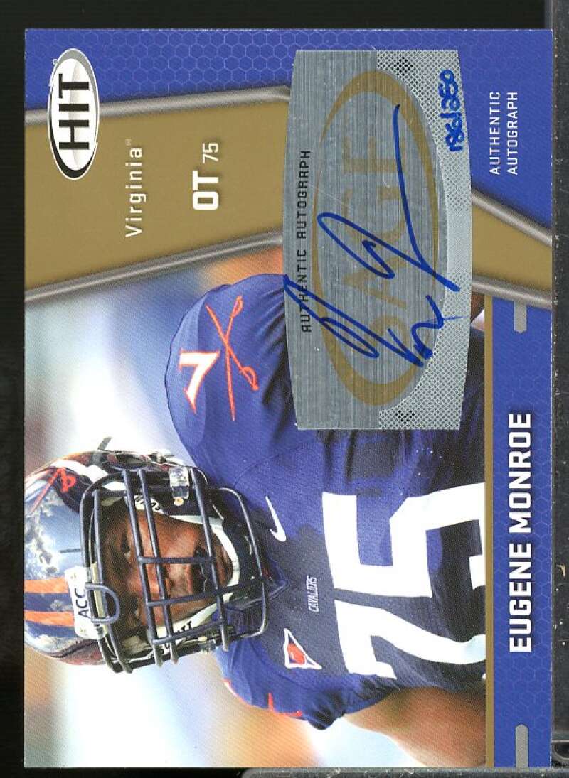 Eugene Monroe Rookie Card 2009 SAGE HIT Autographs Gold #3  Image 1